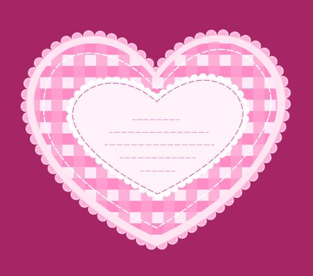 Card with application pink heart. illustration.のイラスト素材