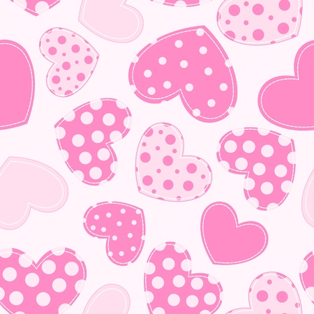 Seamless pattern with applique hearts. background.のイラスト素材