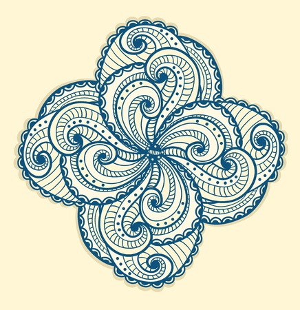 Floral beautiful motif on yellow のイラスト素材