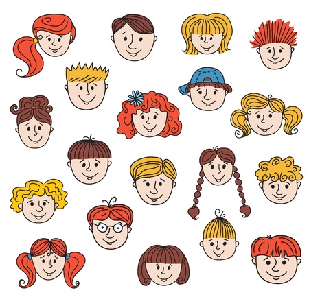Ãhildren facesのイラスト素材