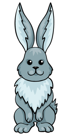 Hare isolated on white. のイラスト素材