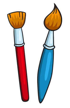 Two cartoon brushesのイラスト素材