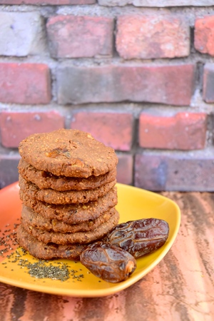 Gluten free buckwheat chia date cookiesの写真素材