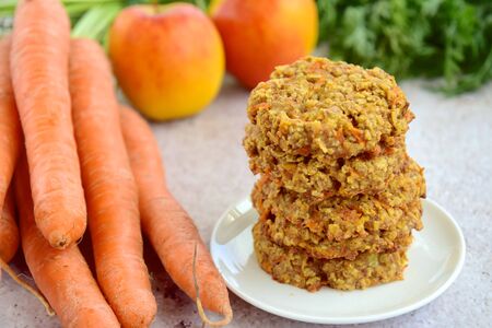 carrot apple oat cookiesの写真素材