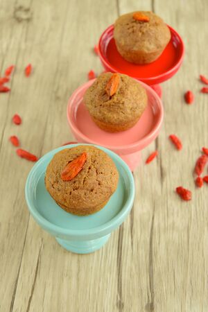 Goji berry chocolate muffinsの写真素材