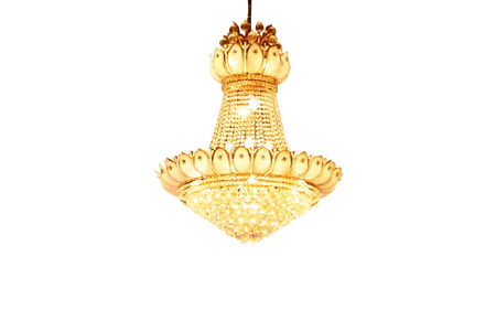 Isolated gold chandelierの写真素材