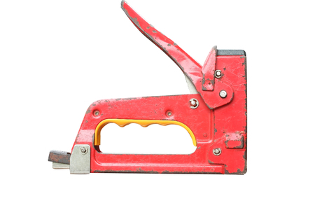 Red staple gun glyphの写真素材