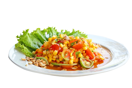 Sweet corn spicy saladの写真素材