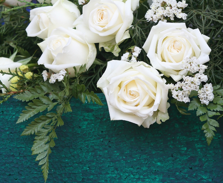 Beautiful white roses flowerの写真素材