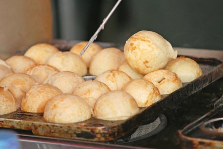 Takoyaki for sale at street marketの写真素材
