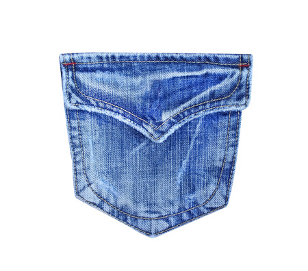 Back blue  jeans pocket texture isolated on  background withの写真素材