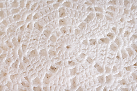 White  crochet knitted texture in flowers patterns for background , craftsの写真素材