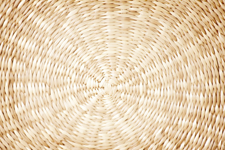 Wood woven patterns background , handmade from trunk of dried plant top viewの写真素材