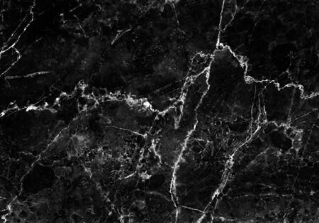 Black marble surface patterns with white line vein natural backgroundの写真素材