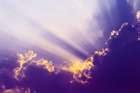 Landscape sky with rainbow over mountain nature tropical view backgroundの写真素材