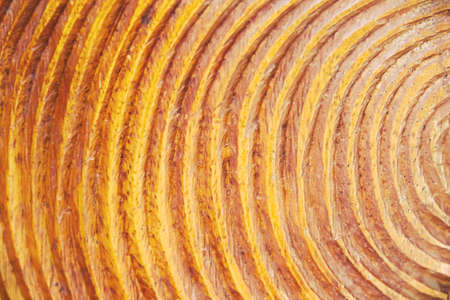 Top view bamboo hat with weaving patterns isolated on white background , clipping pathの写真素材