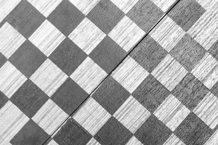 Checker board wood top view  backgroundの写真素材