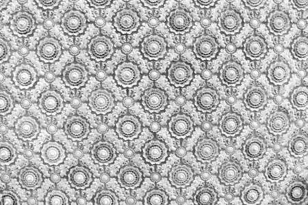 Blossom seamless patterns decorative on temple wall for design thai style white grey backgroundの写真素材