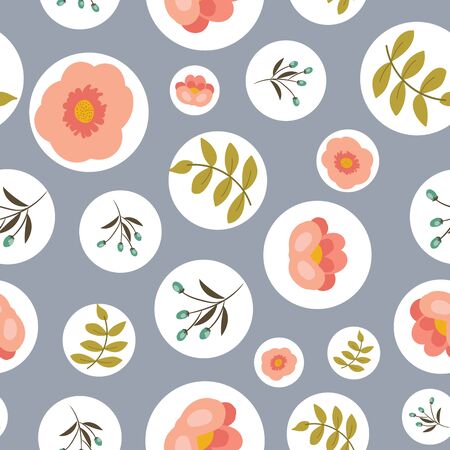 vintage floral seamless wallpaper background patternのイラスト素材