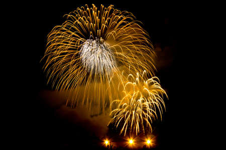 Fireworks at nightの写真素材