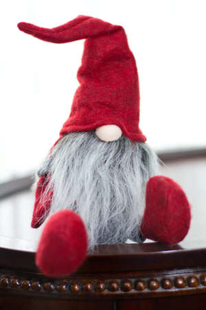 Cute red Christmas santa elfの写真素材
