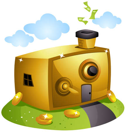 Cartoon Bank (Vault) with Clipping Pathの写真素材
