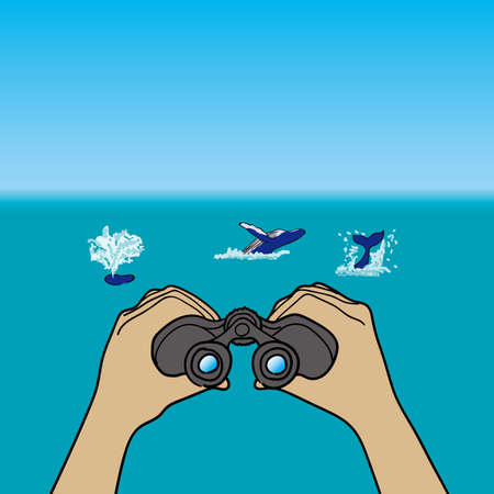 Whale watchingのイラスト素材