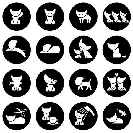 Various cat iconのイラスト素材