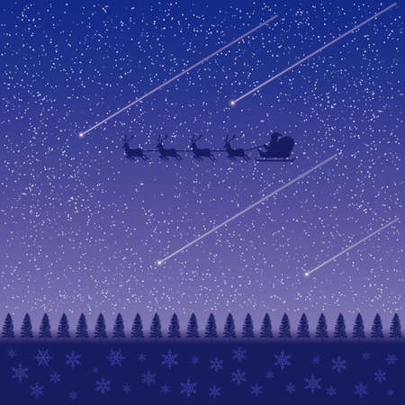 Starry sky and Meteorのイラスト素材