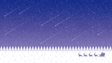 Starry sky and Meteorのイラスト素材