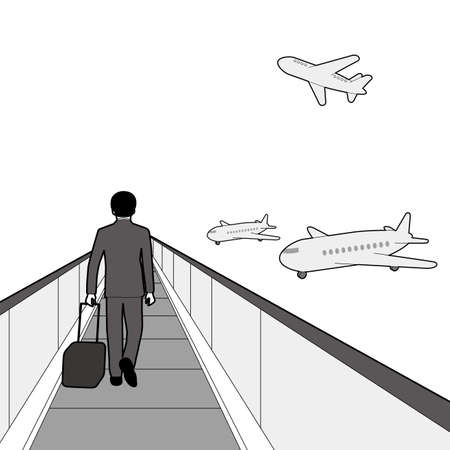 Businessman and public transportationのイラスト素材