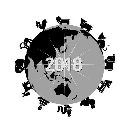 Illustration of Chinese zodiacのイラスト素材