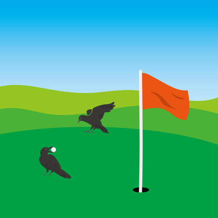 Illustration of golf rangeのイラスト素材