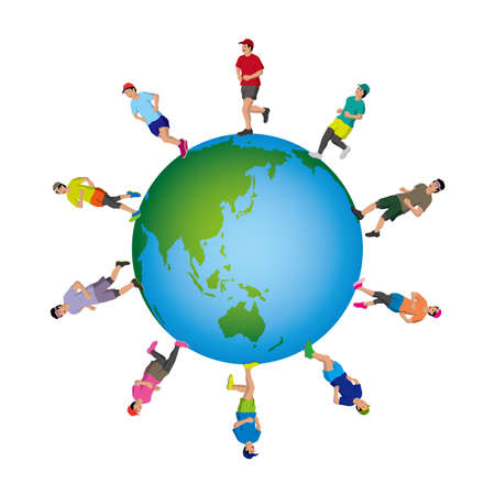 People who enjoy joggingのイラスト素材