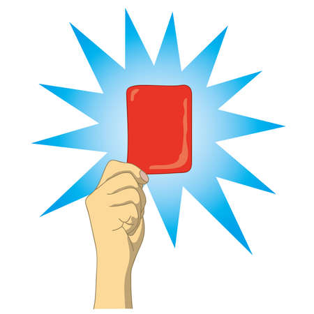 Judgment of red card was issuedのイラスト素材