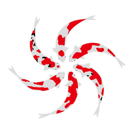 Synchronized swimming of carpのイラスト素材