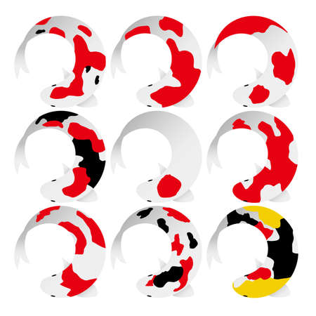 Synchronized swimming of carp icon.のイラスト素材