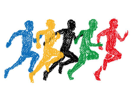 Illustration of Sprinter drawn with crayon