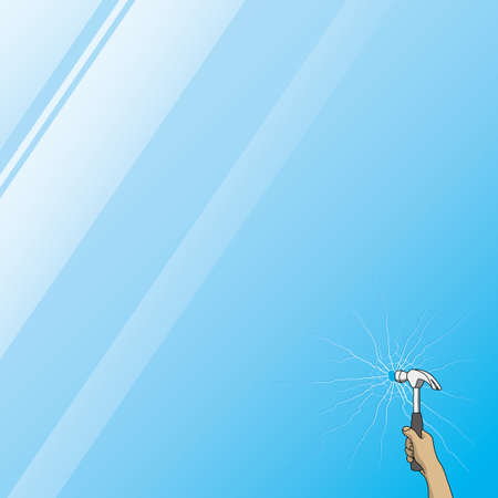 Break the glass with a hammerのイラスト素材