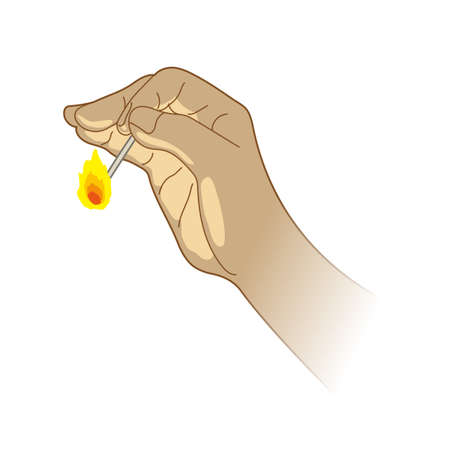 Flame of a matchのイラスト素材