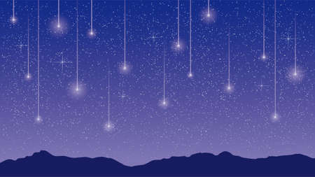 Starry Sky and Meteorのイラスト素材
