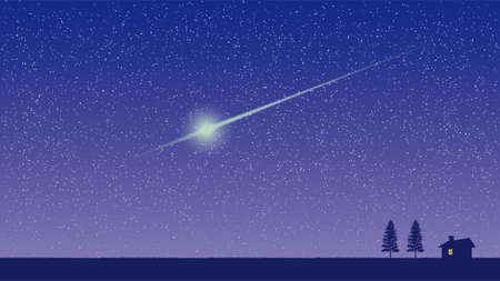Starry Sky and Meteor