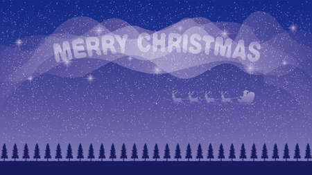 Starry Sky and Santa Clausのイラスト素材