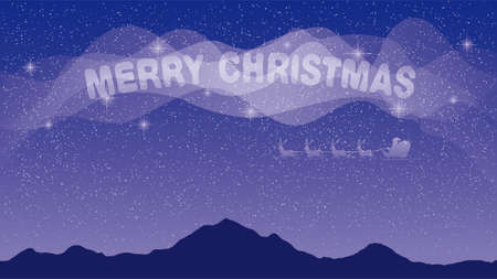 Starry Sky and Santa Clausのイラスト素材