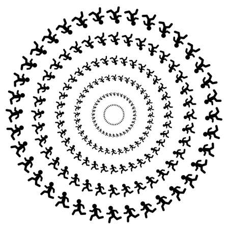 A lot of running people illustration background.のイラスト素材