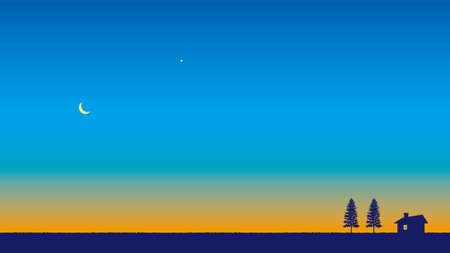 Moon and Venusのイラスト素材