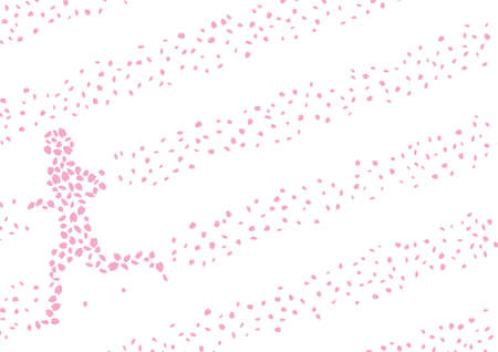Runner and cherry blossom petalsのイラスト素材