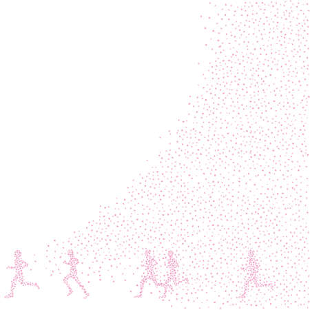 Runner and cherry blossom petalsのイラスト素材