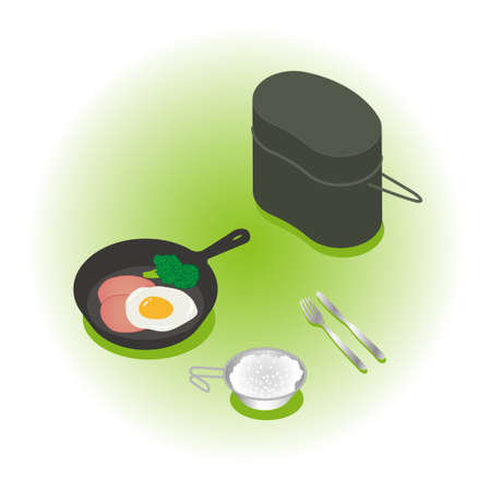 Meal at the campsiteのイラスト素材