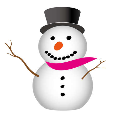 Illustration of a snowman created with vector dataのイラスト素材